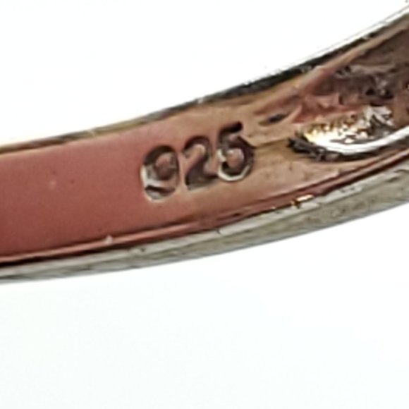 STERLING 925 Set of 3 Rings Pink White Blue - Picture 5 of 6